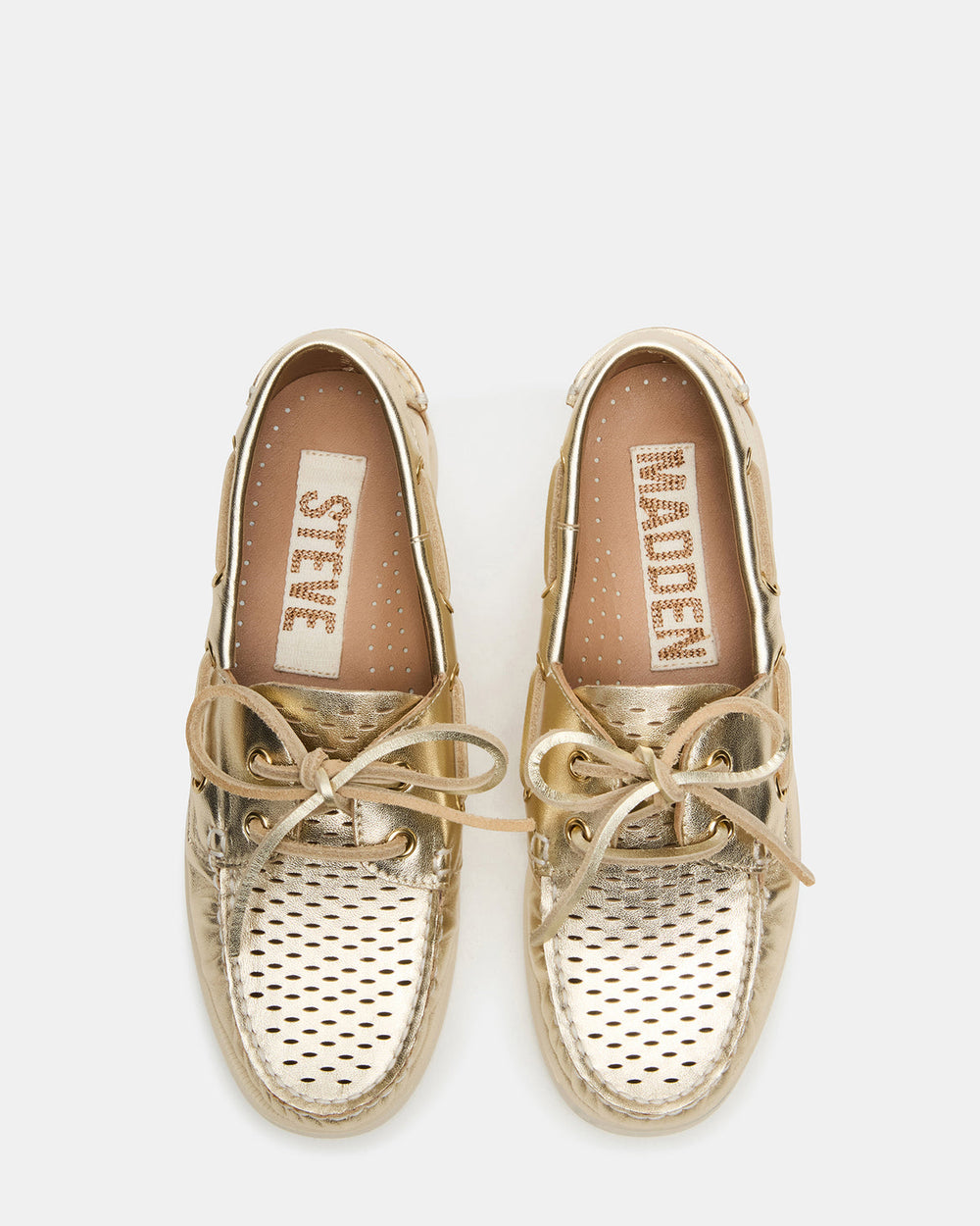 SAIL Gold Leather Flat Loafer | Women's Loafers | Steve Madden on Sale