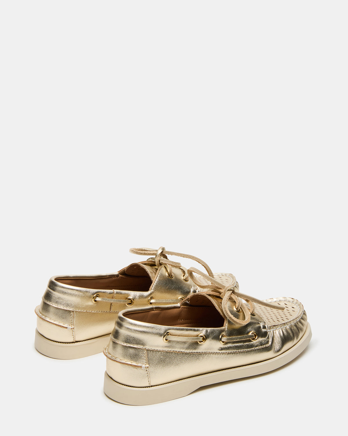 SAIL Gold Leather Flat Loafer | Women's Loafers | Steve Madden on Sale