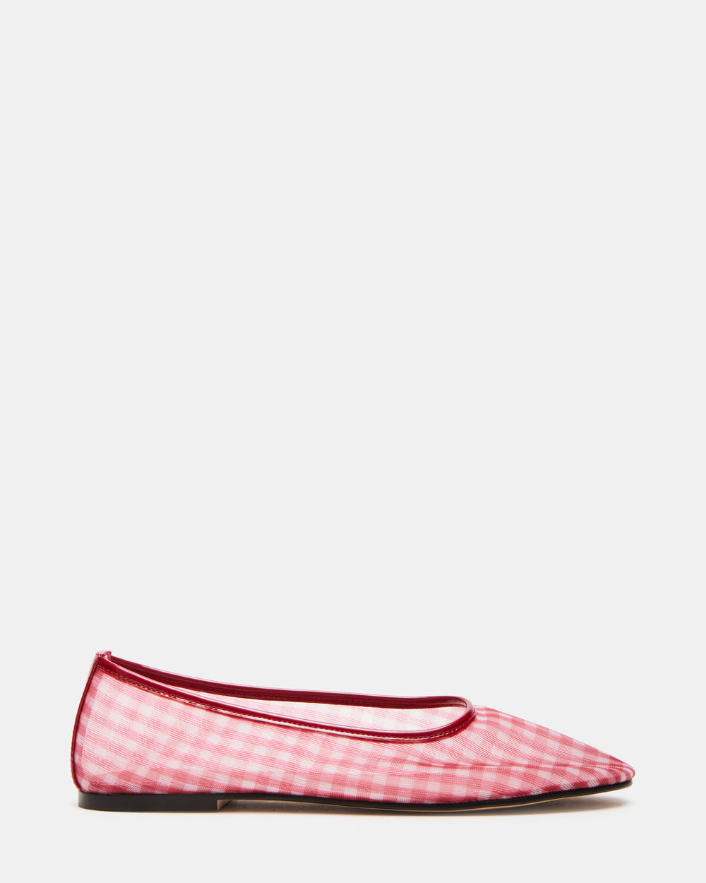 MEADOW Red Gingham Mesh Women's Ballet Flats | Steve Madden discount