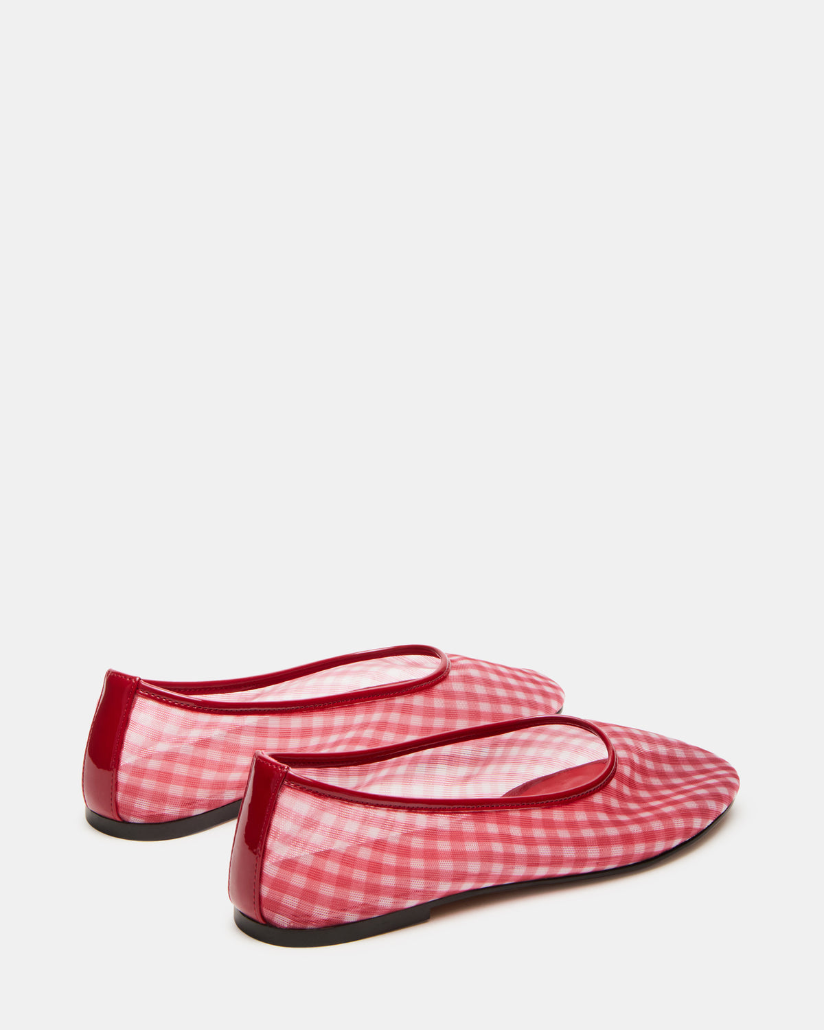 MEADOW Red Gingham Mesh Women's Ballet Flats | Steve Madden discount