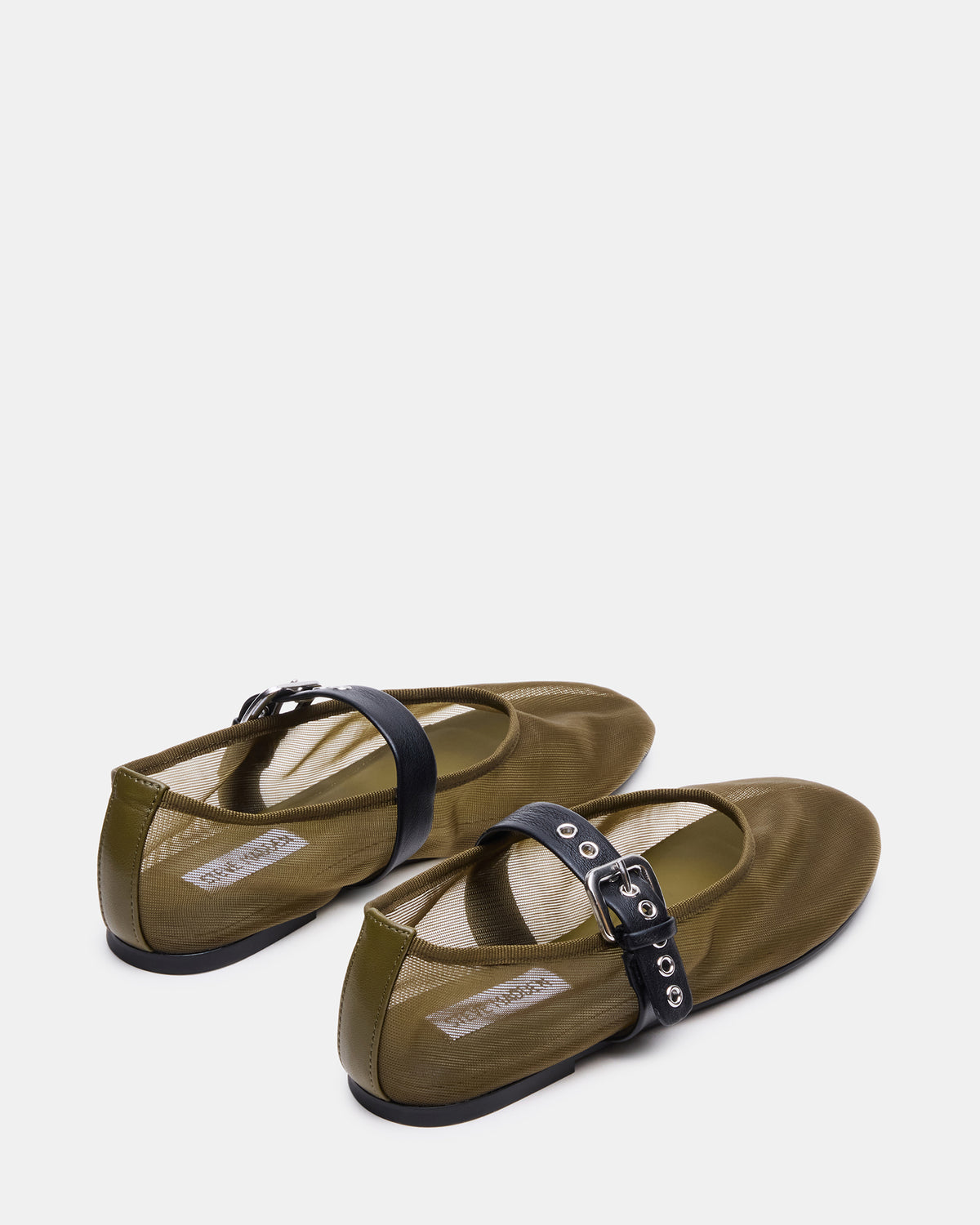 MITSY Olive/Black Mary Jane Mesh Ballet Women's Flat | Steve Madden US