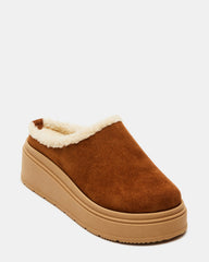 SMORES Tan Suede Faux Fur Slip-On | Women's Flats | Steve Madden outlet