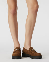 LANDO Cognac Suede Lug Women's Loafer | Steve Madden for Sale