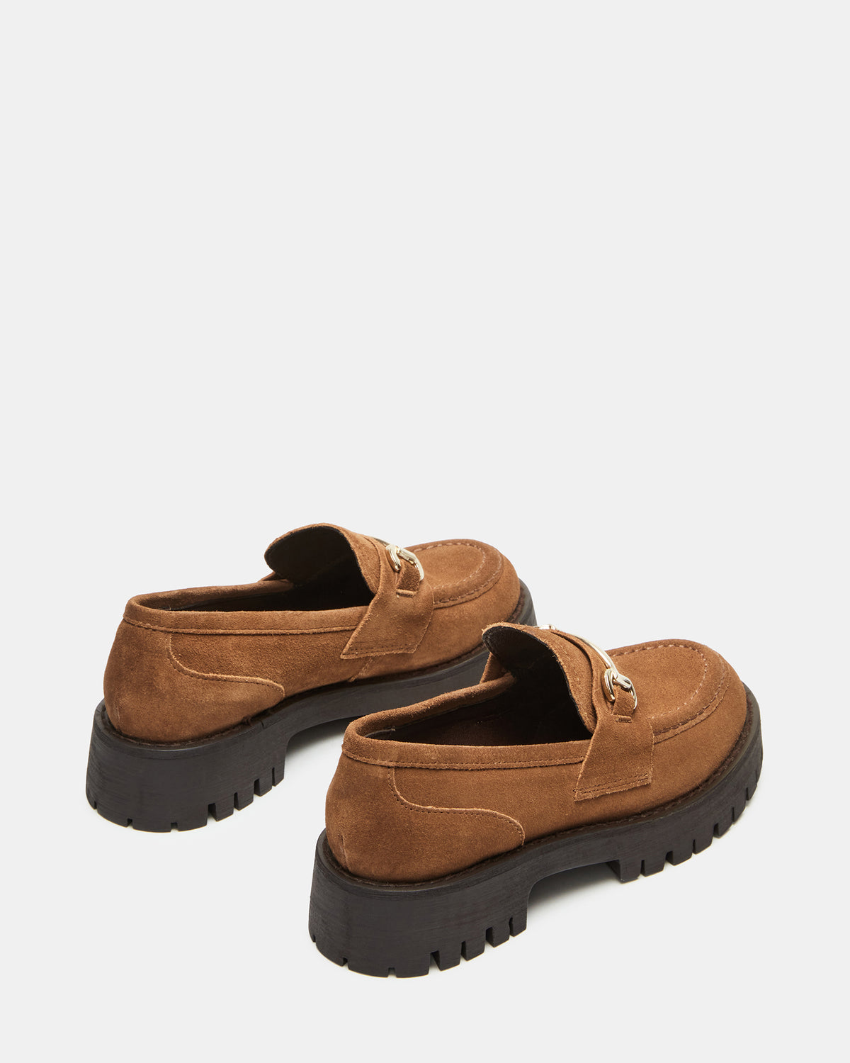 LANDO Cognac Suede Lug Women's Loafer | Steve Madden for Sale