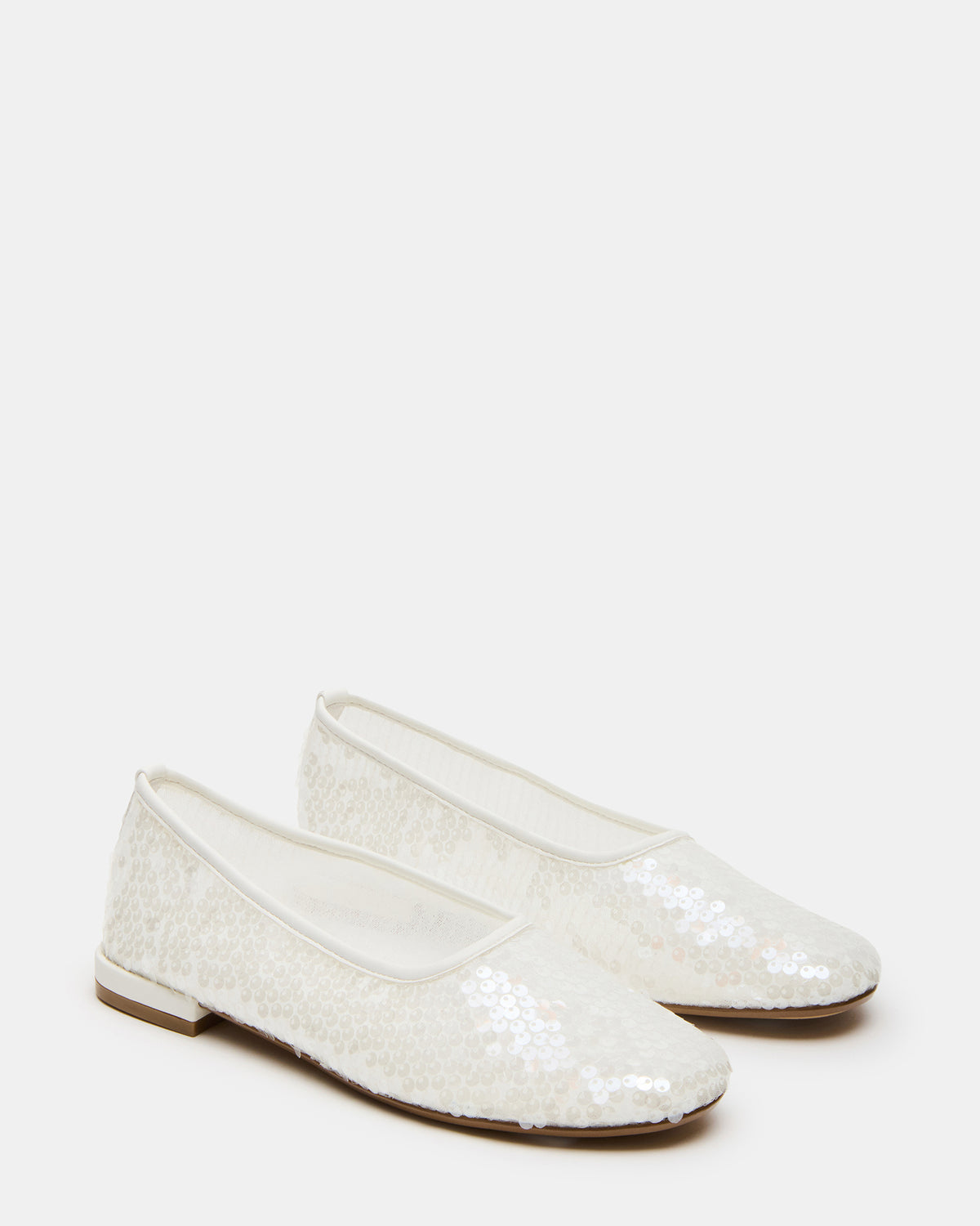 GARCELLE White Sequin Women's Ballet Flats | Steve Madden discount