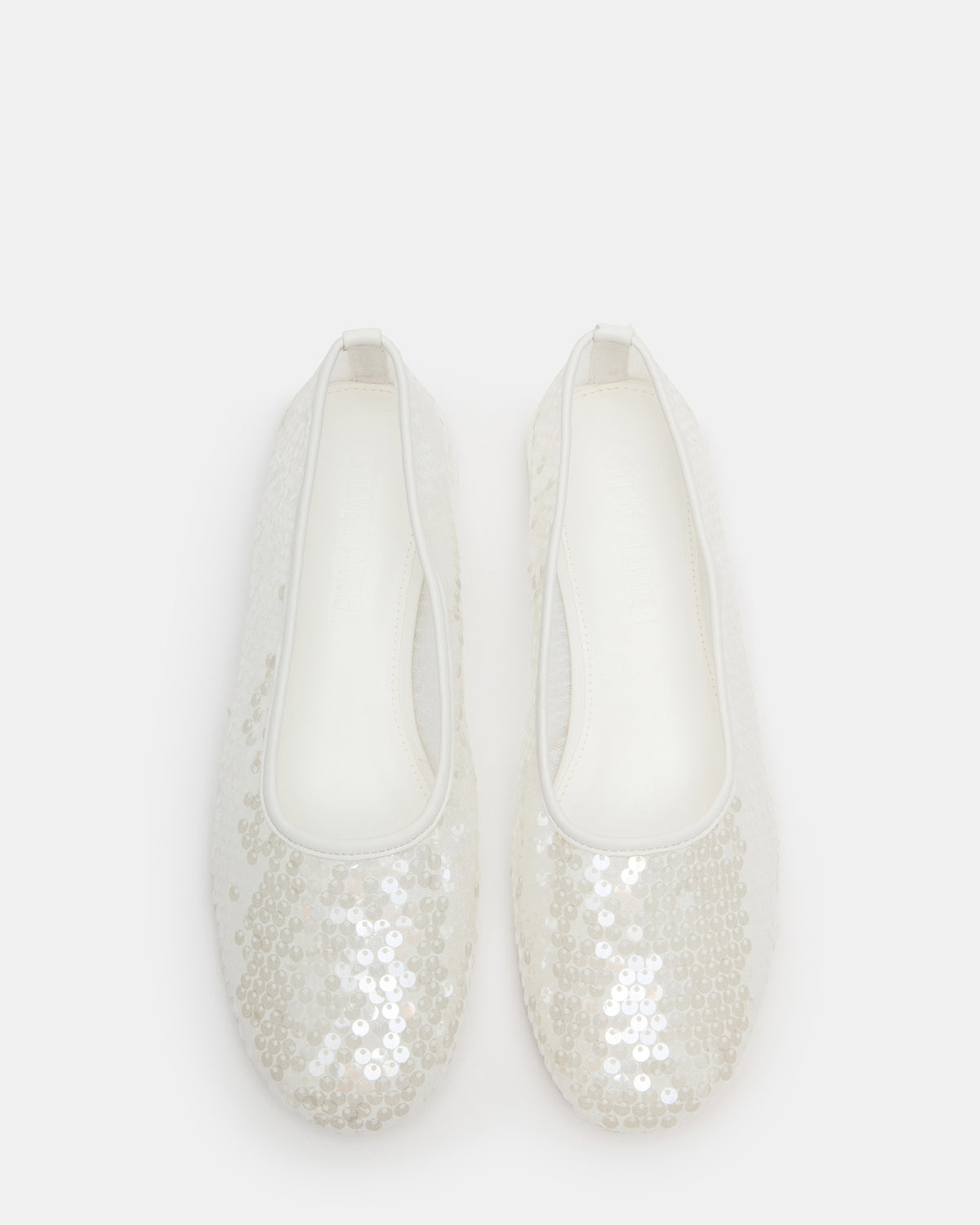 GARCELLE White Sequin Women's Ballet Flats | Steve Madden discount