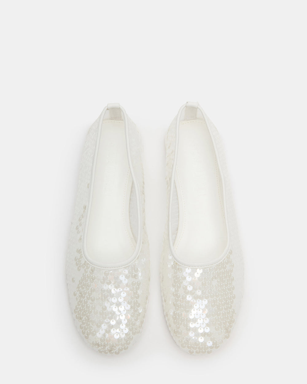 GARCELLE White Sequin Women's Ballet Flats | Steve Madden discount