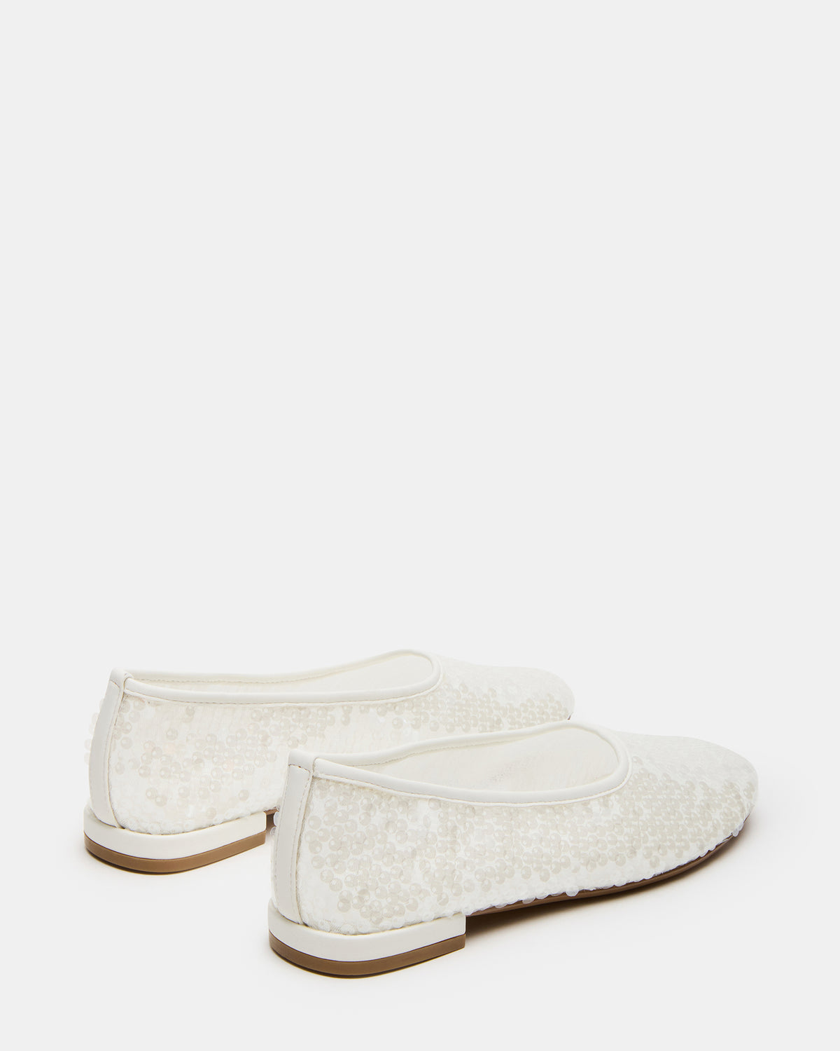 GARCELLE White Sequin Women's Ballet Flats | Steve Madden discount