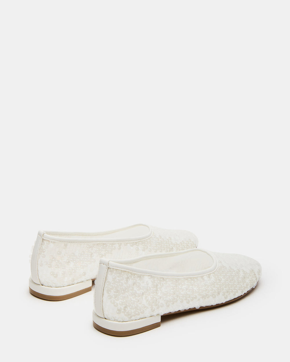 GARCELLE White Sequin Women's Ballet Flats | Steve Madden discount