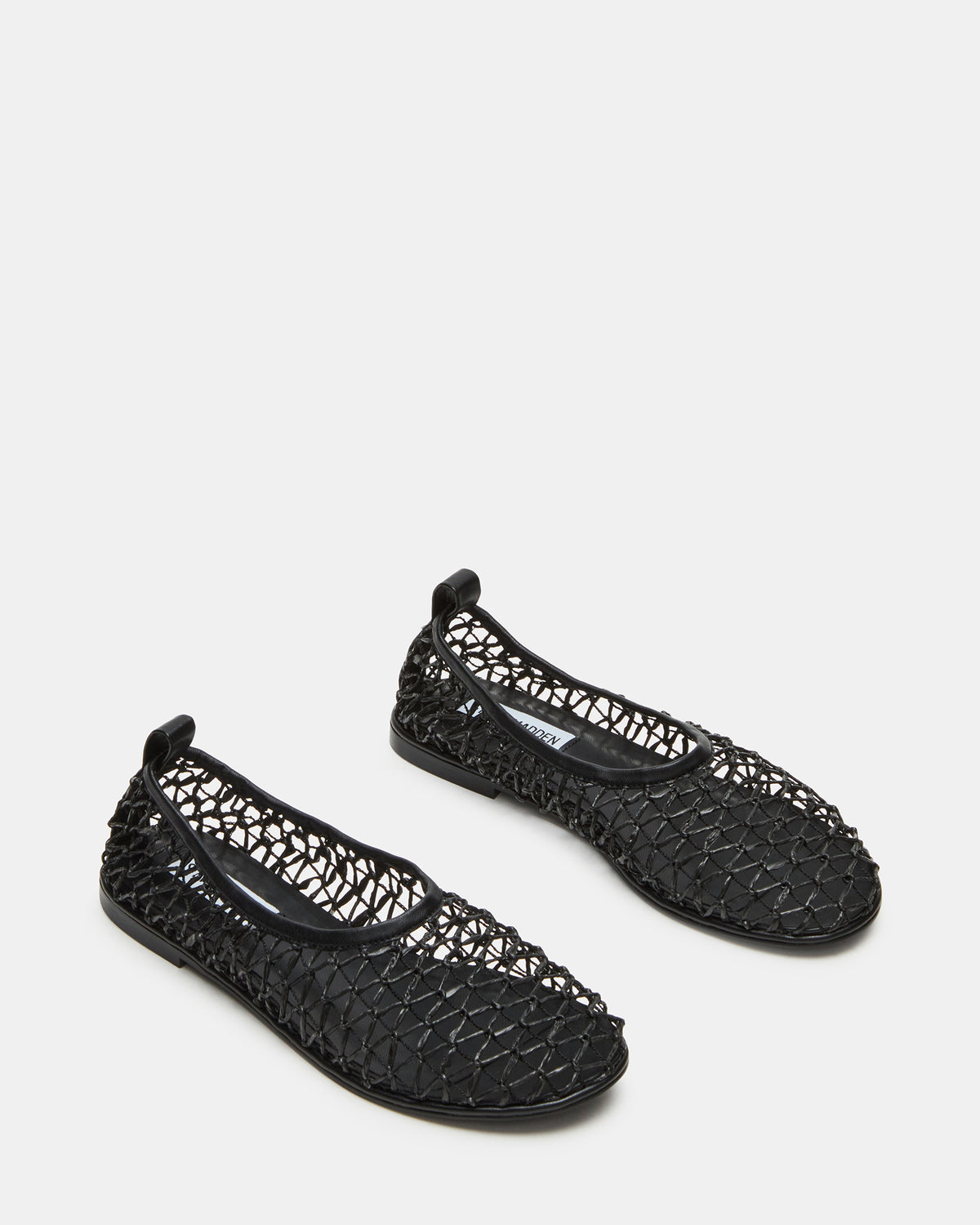 AMBROSIA Black Women's Net Caged Ballet Flat | Steve Madden US