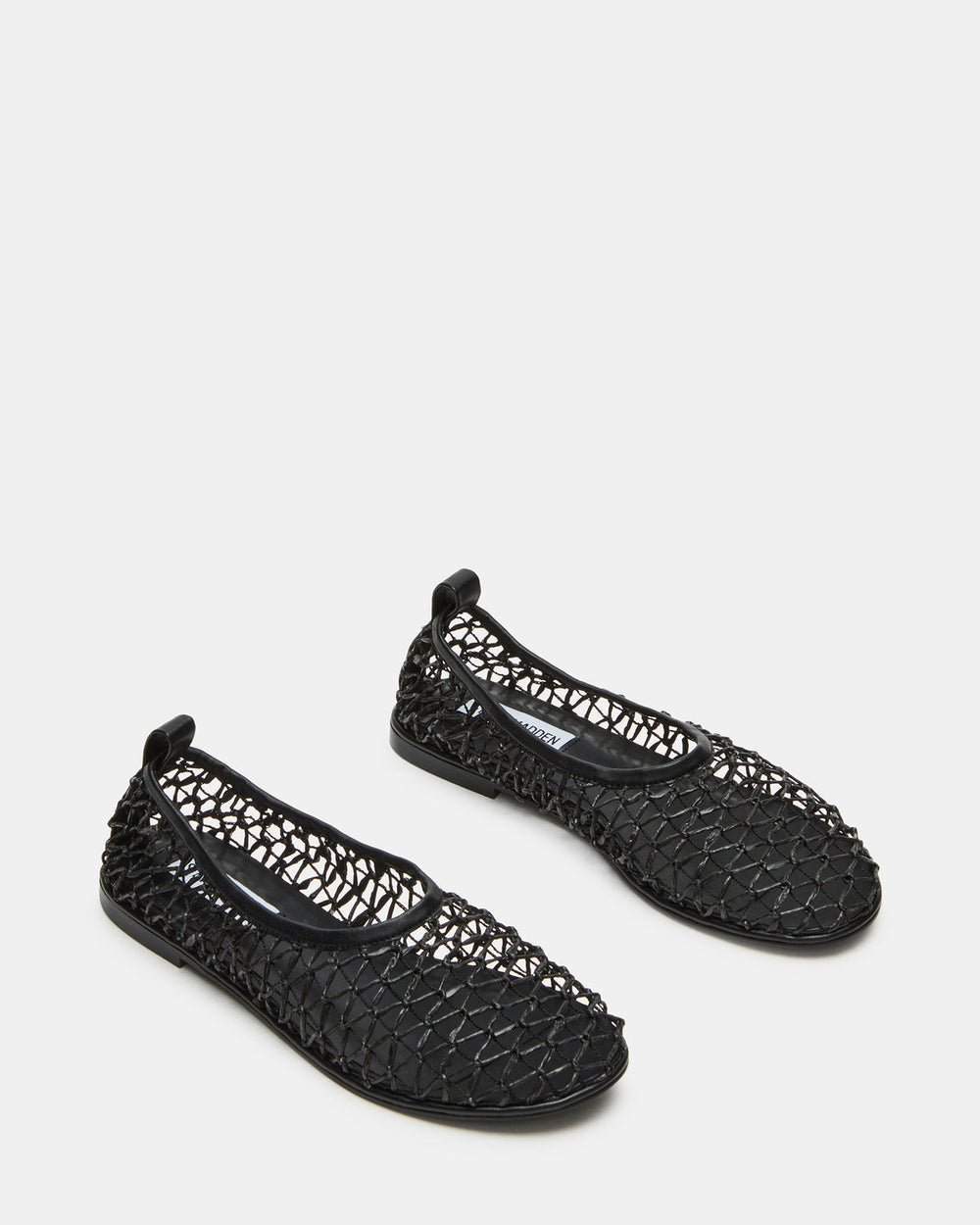 AMBROSIA Black Women's Net Caged Ballet Flat | Steve Madden US