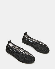AMBROSIA Black Women's Net Caged Ballet Flat | Steve Madden US