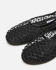 AMBROSIA Black Women's Net Caged Ballet Flat | Steve Madden US