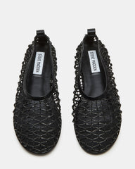 AMBROSIA Black Women's Net Caged Ballet Flat | Steve Madden US