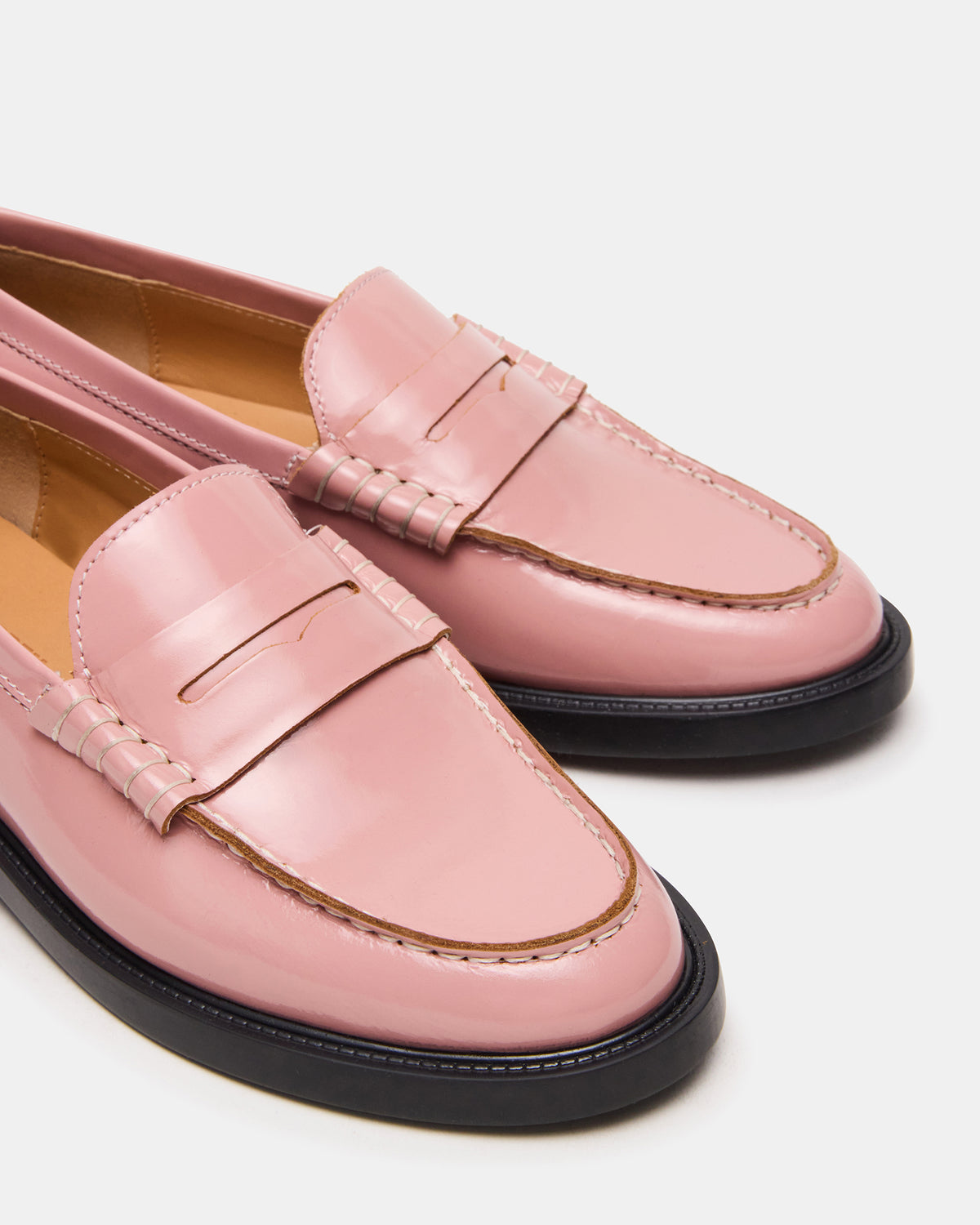 MADISON Light Pink Leather Women's Penny Loafer | Steve Madden Sale