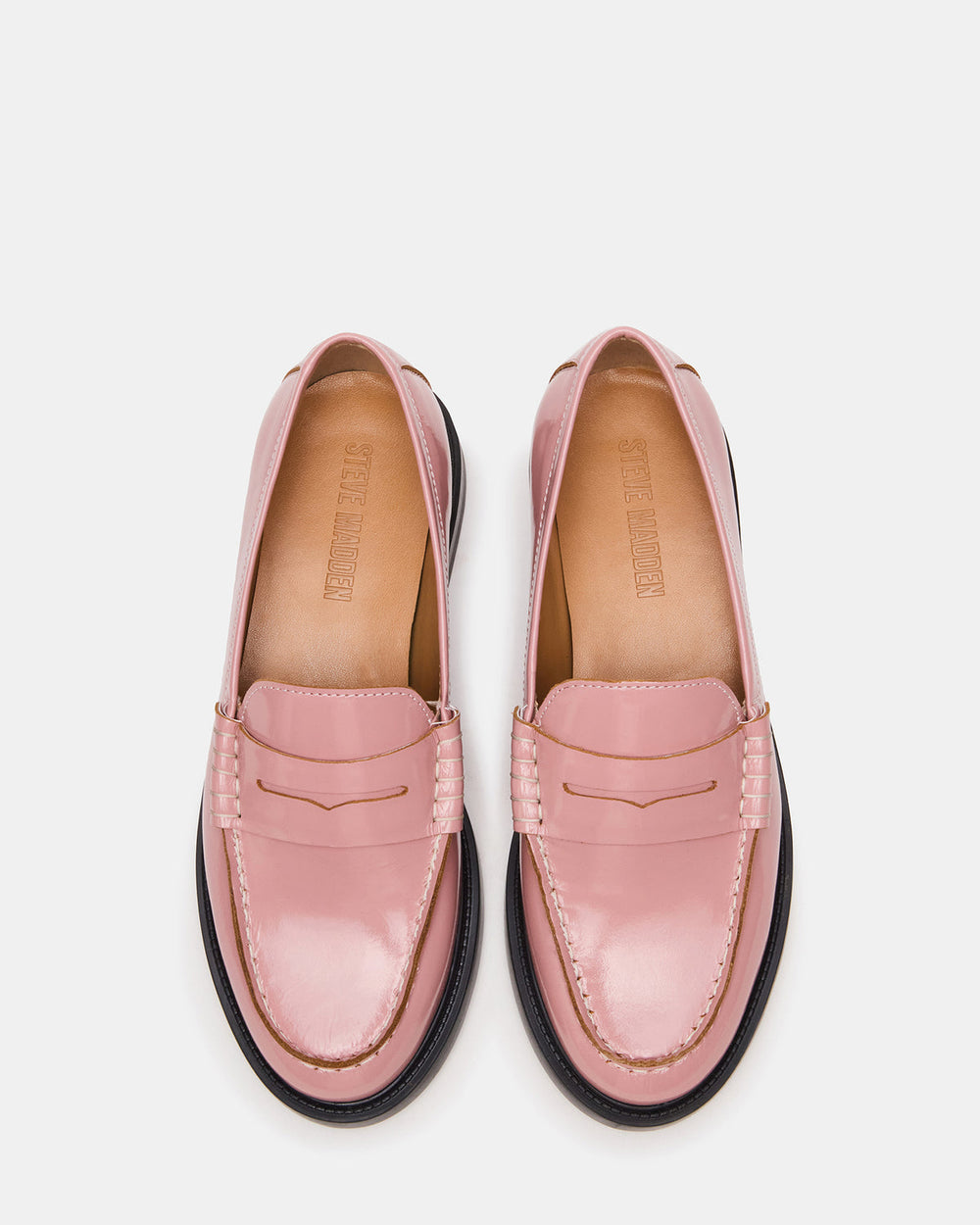 MADISON Light Pink Leather Women's Penny Loafer | Steve Madden Sale