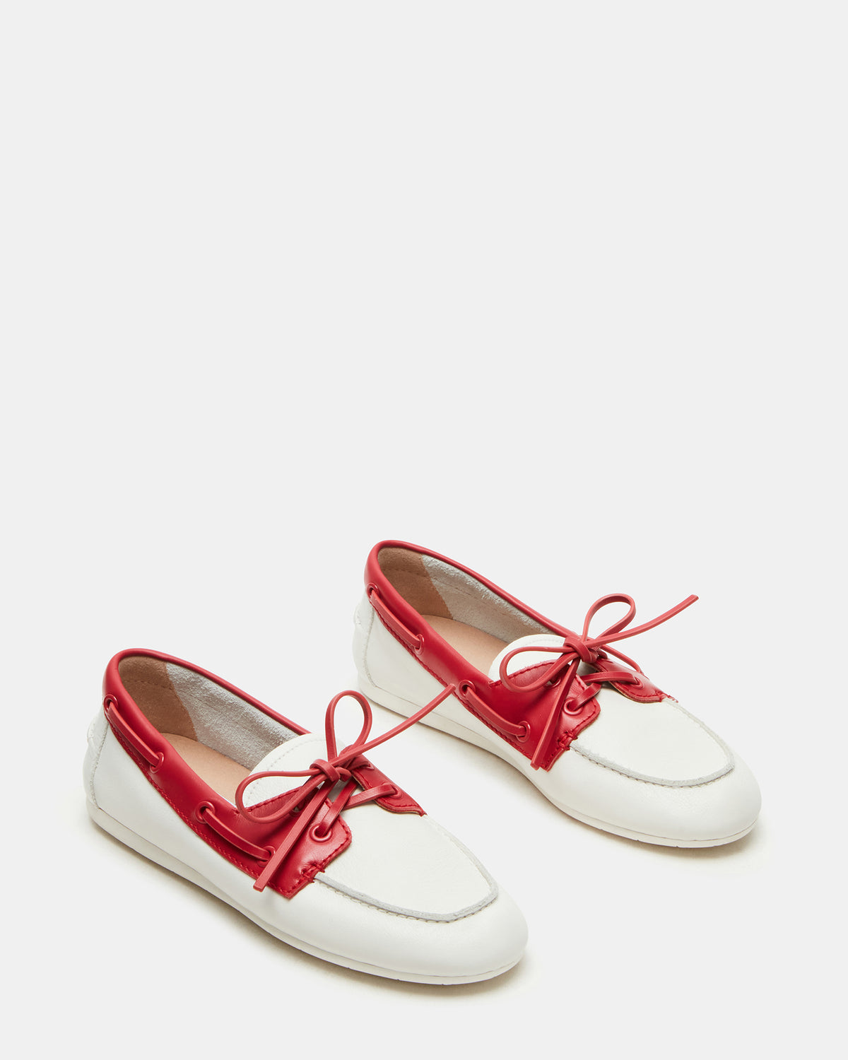 SAG Bone/Red Women's Boat Shoe | Steve Madden discount