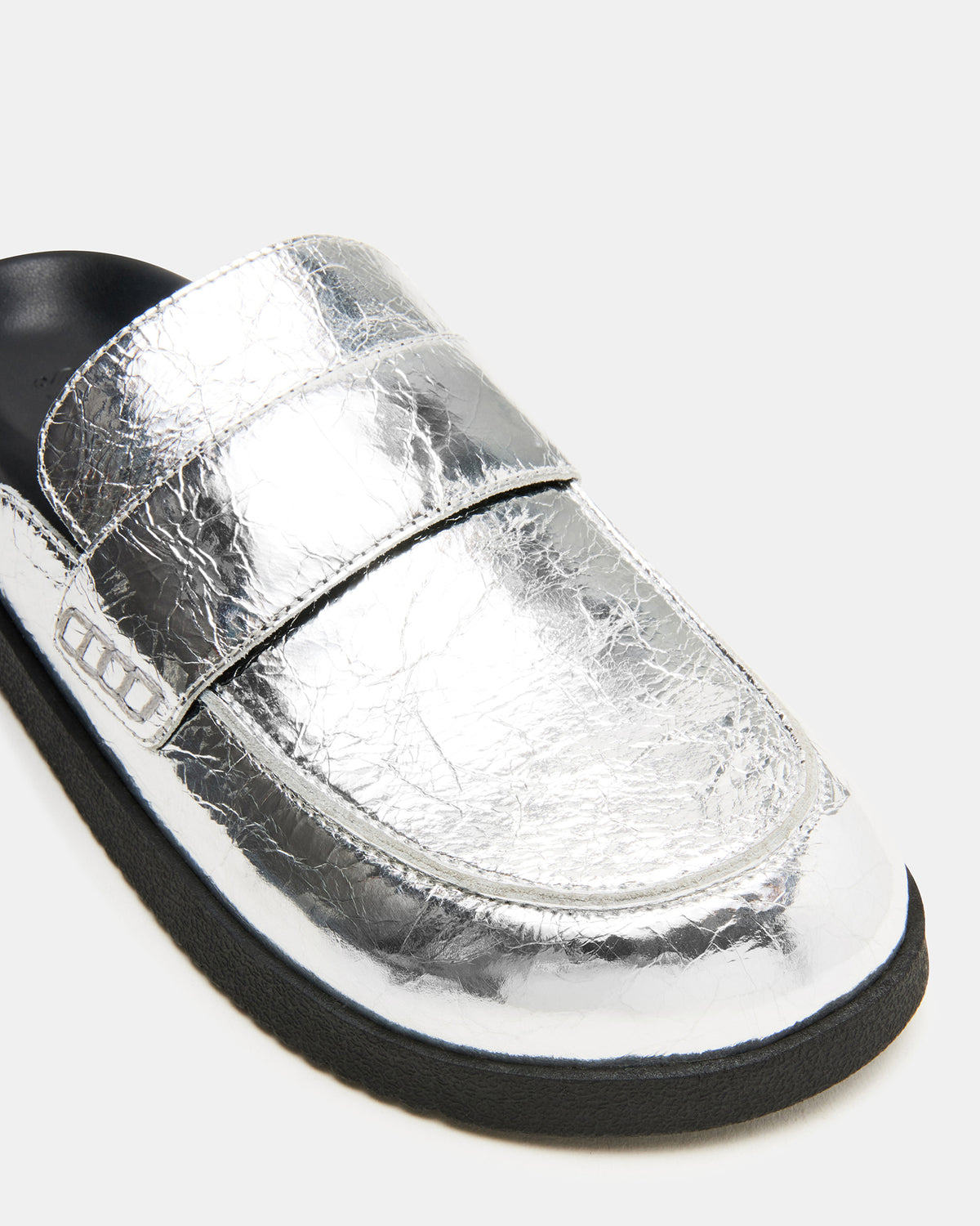 SKIPPER Silver Metallic Women's Slip-On Mule | Steve Madden US