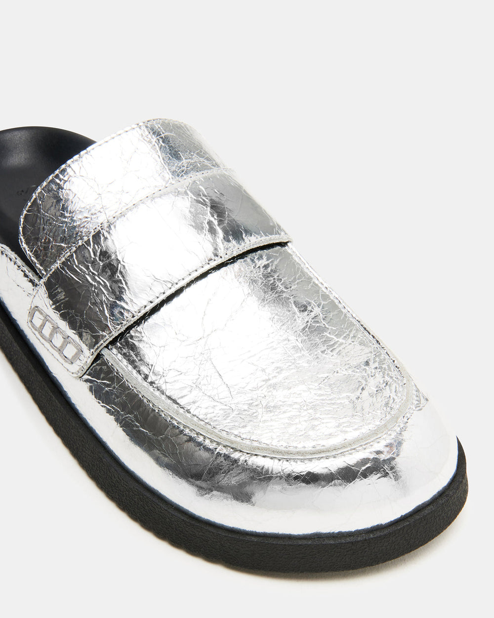 SKIPPER Silver Metallic Women's Slip-On Mule | Steve Madden US