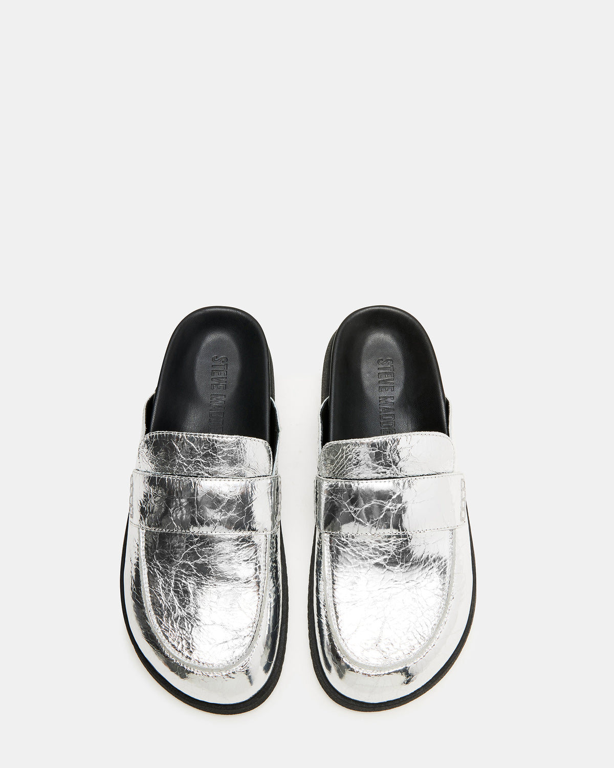 SKIPPER Silver Metallic Women's Slip-On Mule | Steve Madden US