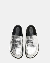 SKIPPER Silver Metallic Women's Slip-On Mule | Steve Madden US