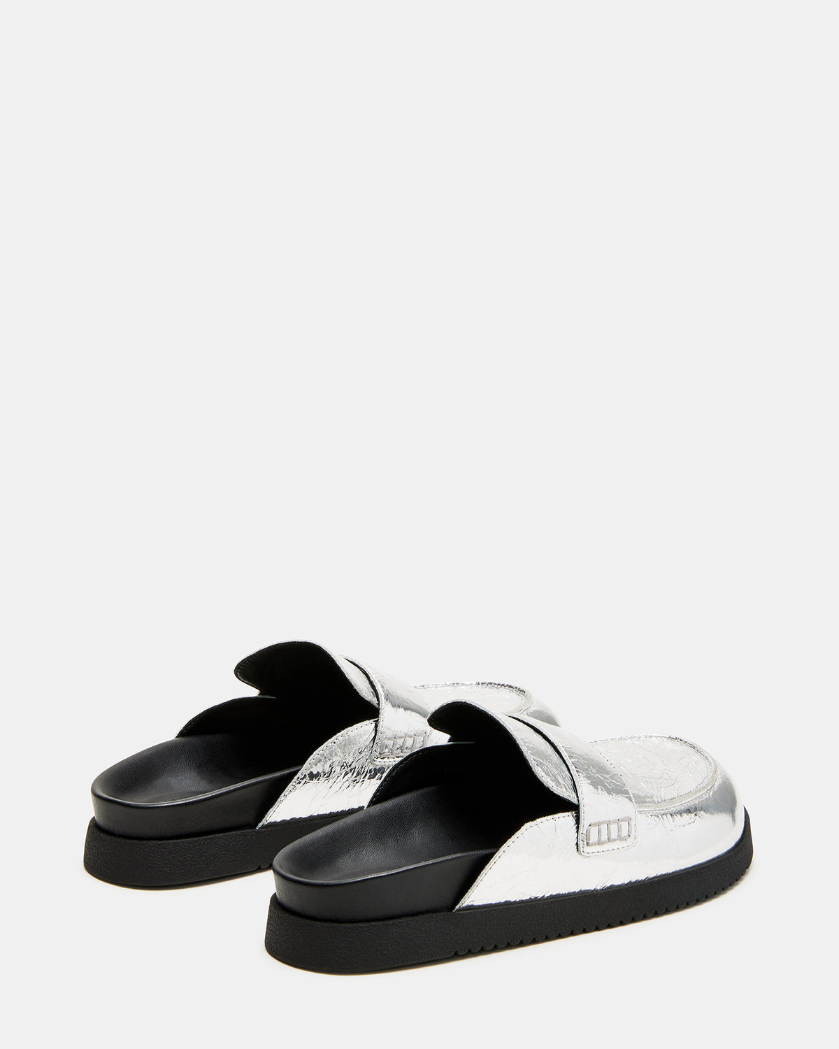 SKIPPER Silver Metallic Women's Slip-On Mule | Steve Madden US