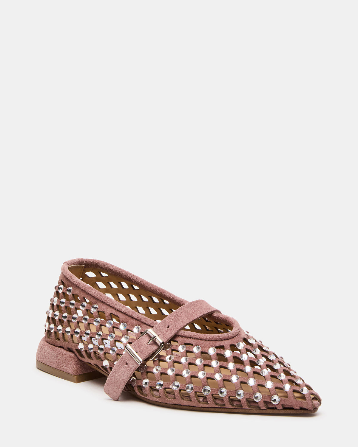 NICO Blush Suede Women's Pointed-Toe Mary Jane Flat | Steve Madden Sale
