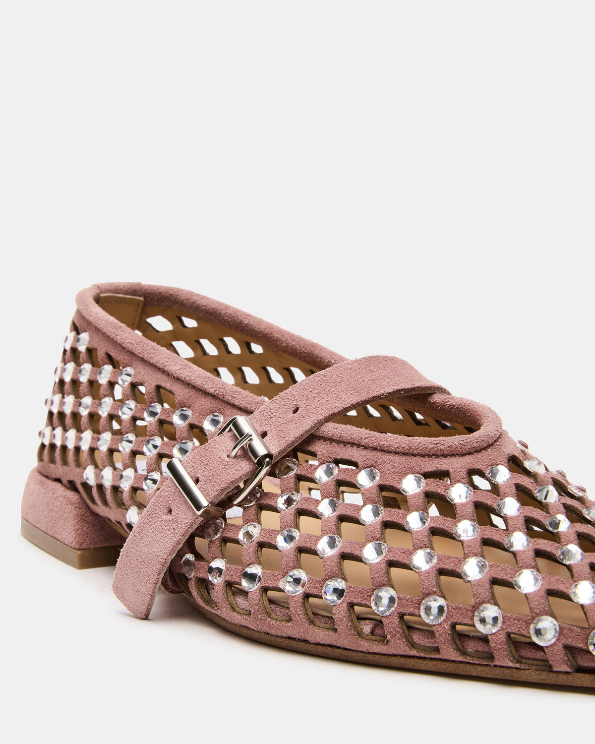 NICO Blush Suede Women's Pointed-Toe Mary Jane Flat | Steve Madden Sale