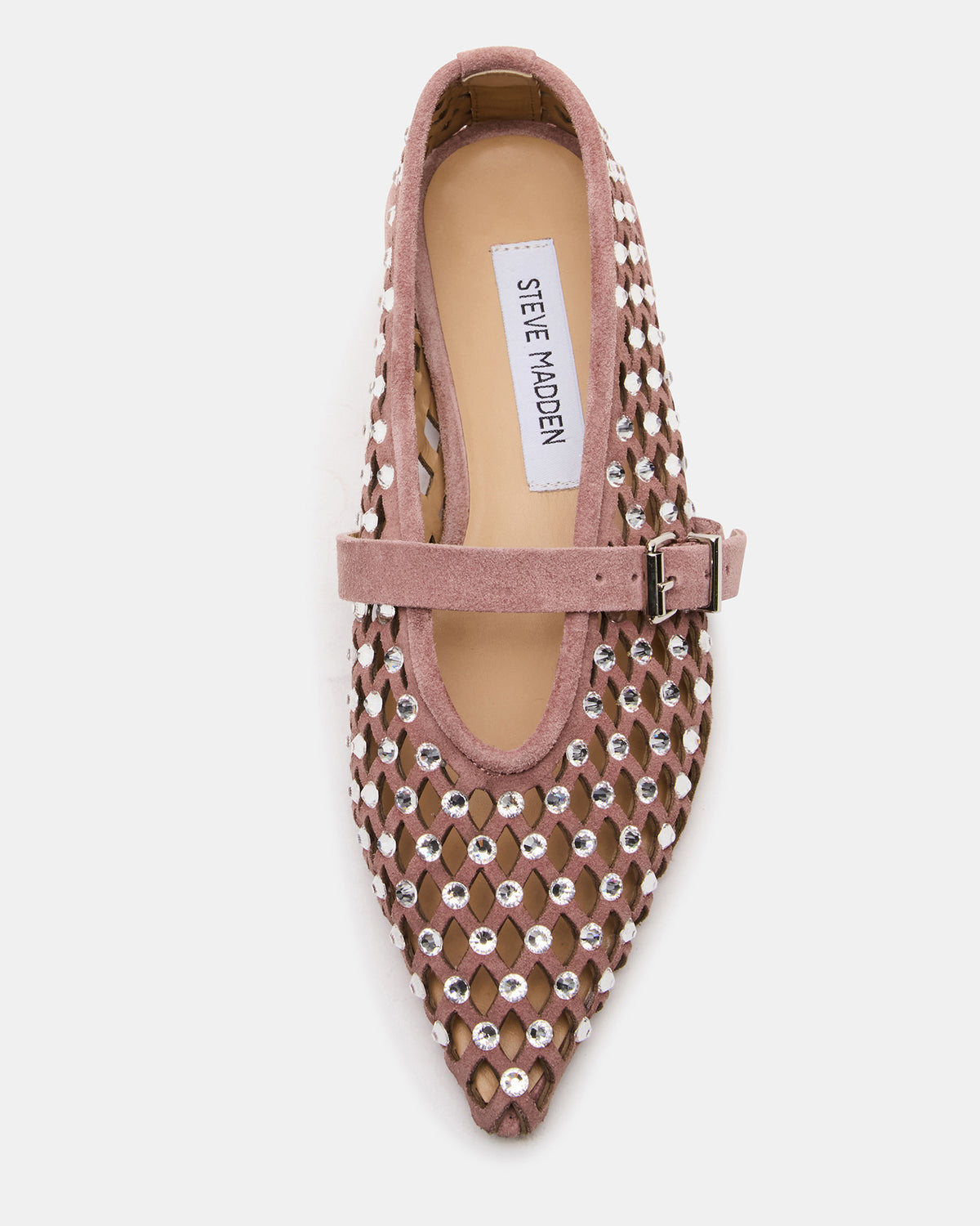 NICO Blush Suede Women's Pointed-Toe Mary Jane Flat | Steve Madden Sale