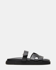 MAYVEN Black Leather Flatform Slide Women's Sandal | Steve Madden for Sale