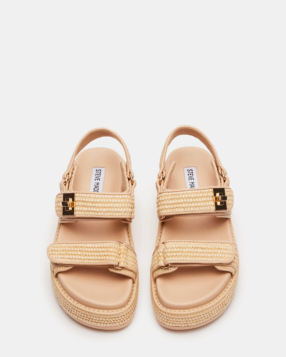 BIGMONA Natural Raffia Leather Women's Platform Sandal | Steve Madden on Sale