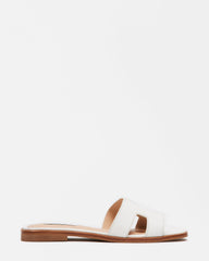 HADYN White Leather Sandal | Women's Designer Sandals | Steve Madden online