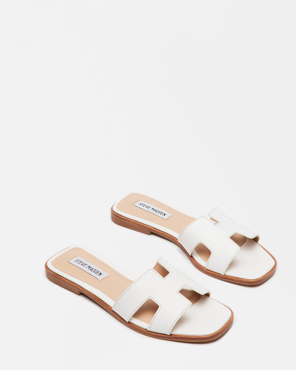 HADYN White Leather Sandal | Women's Designer Sandals | Steve Madden online