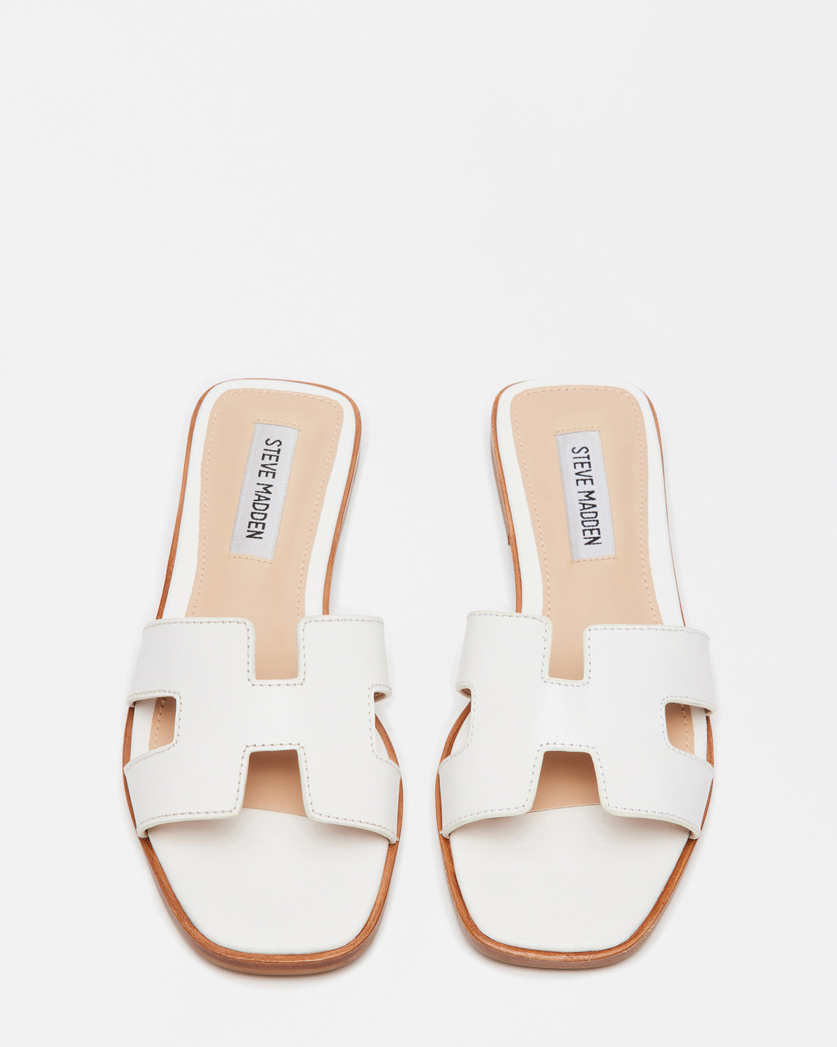 HADYN White Leather Sandal | Women's Designer Sandals | Steve Madden online