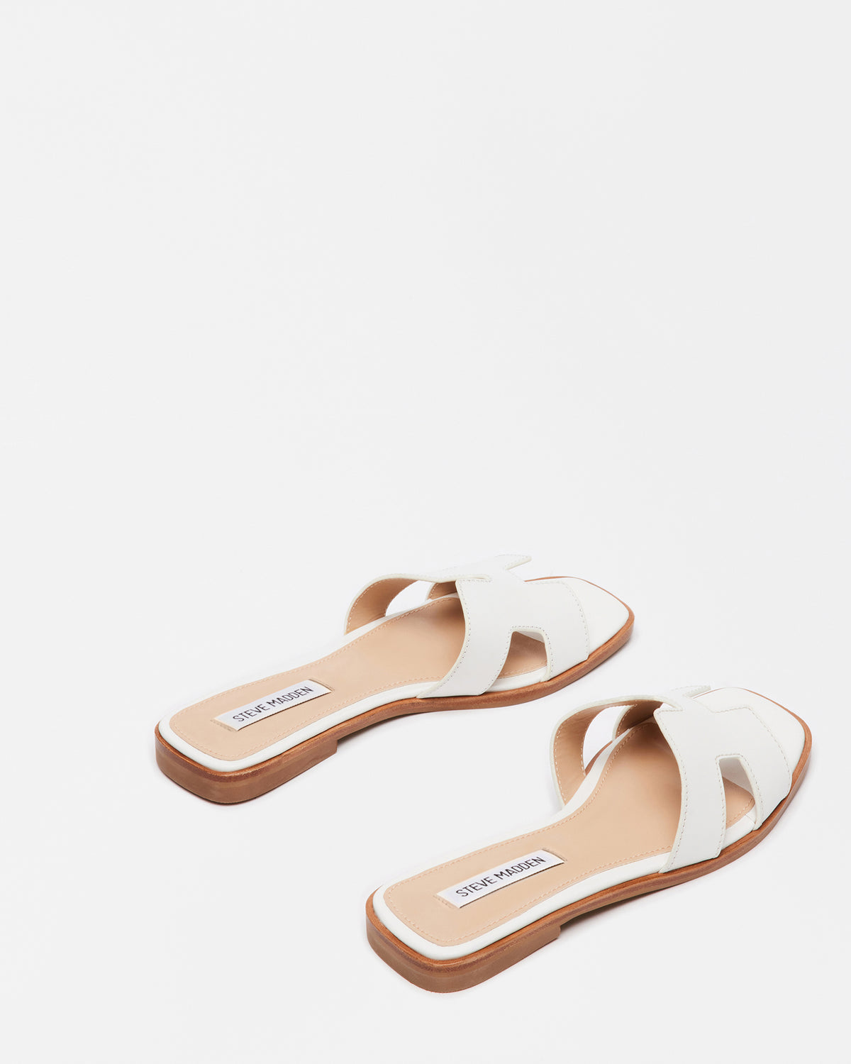 HADYN White Leather Sandal | Women's Designer Sandals | Steve Madden online