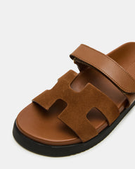 MAYVEN Camel Suede Flatform Slide Women's Sandal | Steve Madden outlet