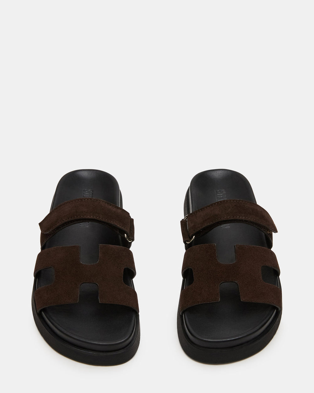 MAYVEN Chocolate Brown Suede Flatform Slide Women's Sandal | Steve Madden Sale