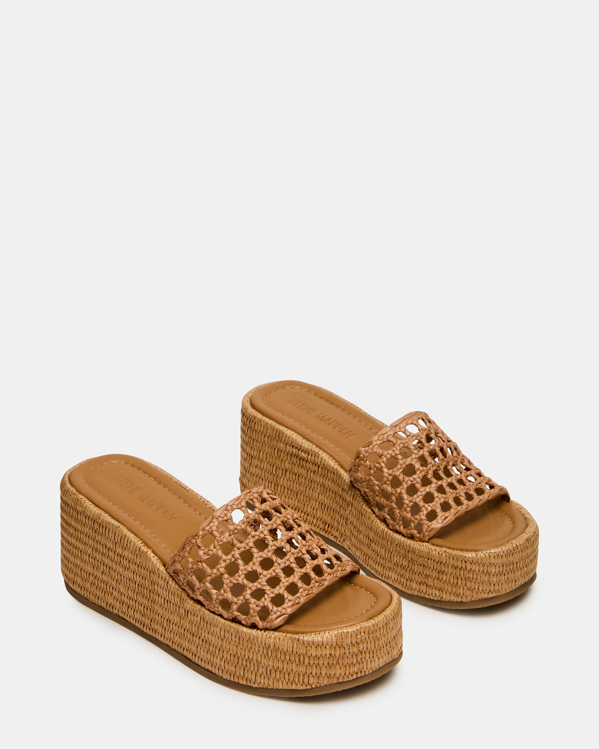 BRANDY Raffia Woven Mule Platform Slide Women's Sandal | Steve Madden for Sale
