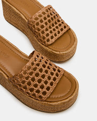 BRANDY Raffia Woven Mule Platform Slide Women's Sandal | Steve Madden for Sale