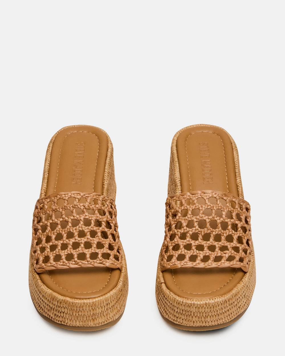 BRANDY Raffia Woven Mule Platform Slide Women's Sandal | Steve Madden for Sale