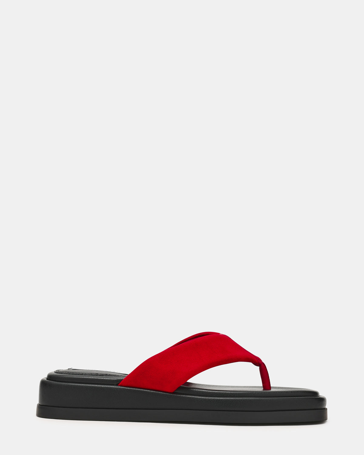 BELLA Red Suede Thong Square-Toe Platform Women's Sandal | Steve Madden Sale