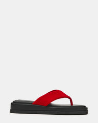 BELLA Red Suede Thong Square-Toe Platform Women's Sandal | Steve Madden Sale
