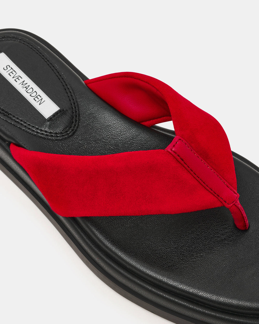 BELLA Red Suede Thong Square-Toe Platform Women's Sandal | Steve Madden Sale