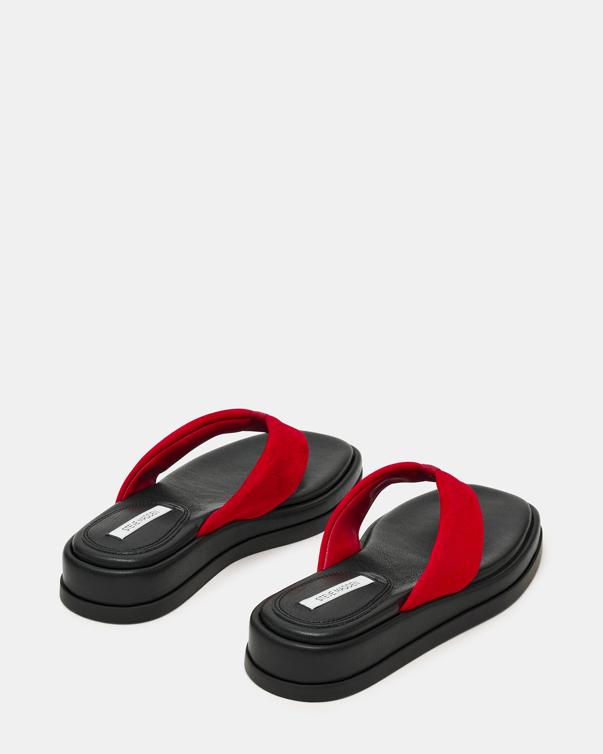 BELLA Red Suede Thong Square-Toe Platform Women's Sandal | Steve Madden Sale