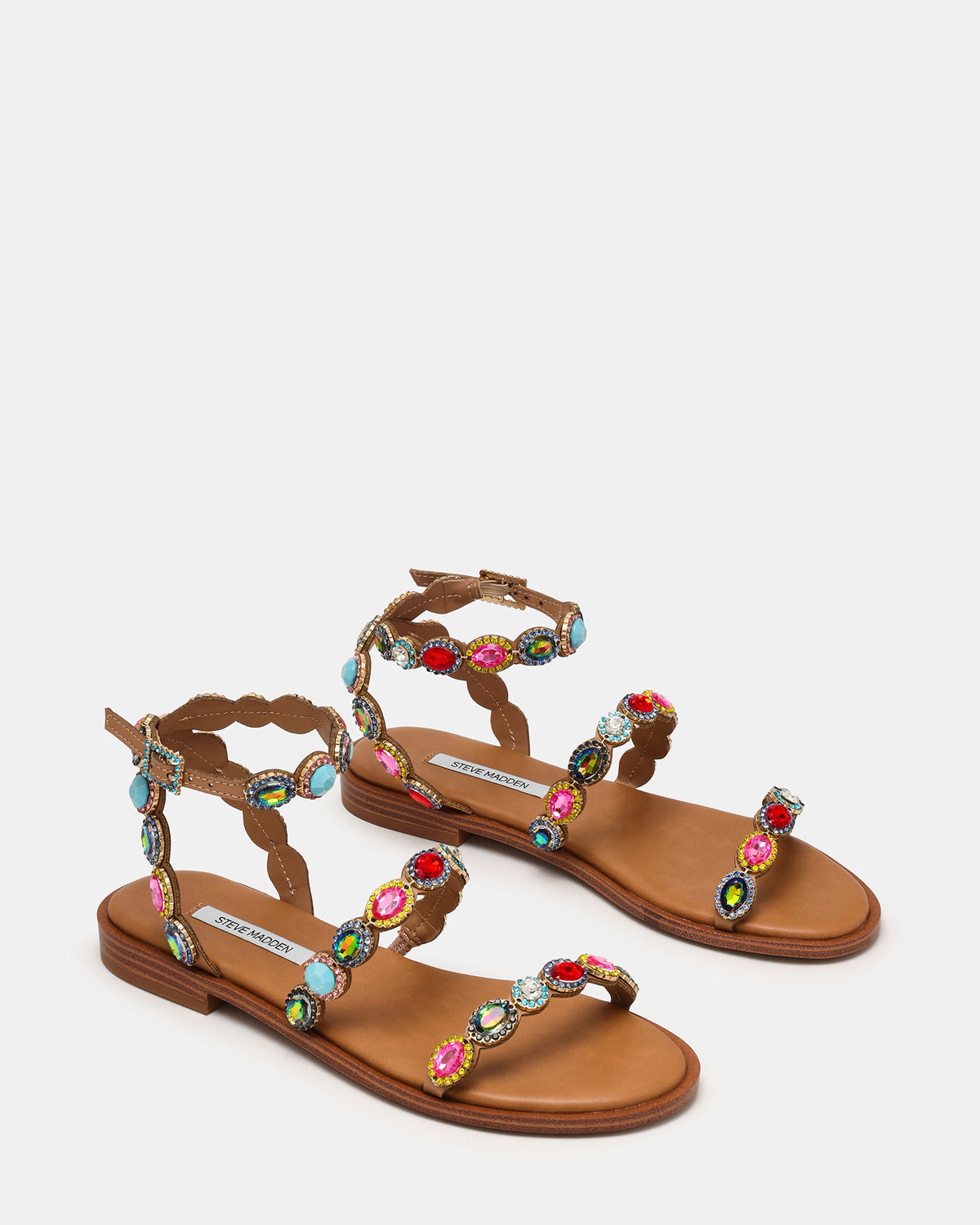 TAWNIE Bright Multi Stone Strappy Ankle Strap Women's Sandal | Steve Madden online
