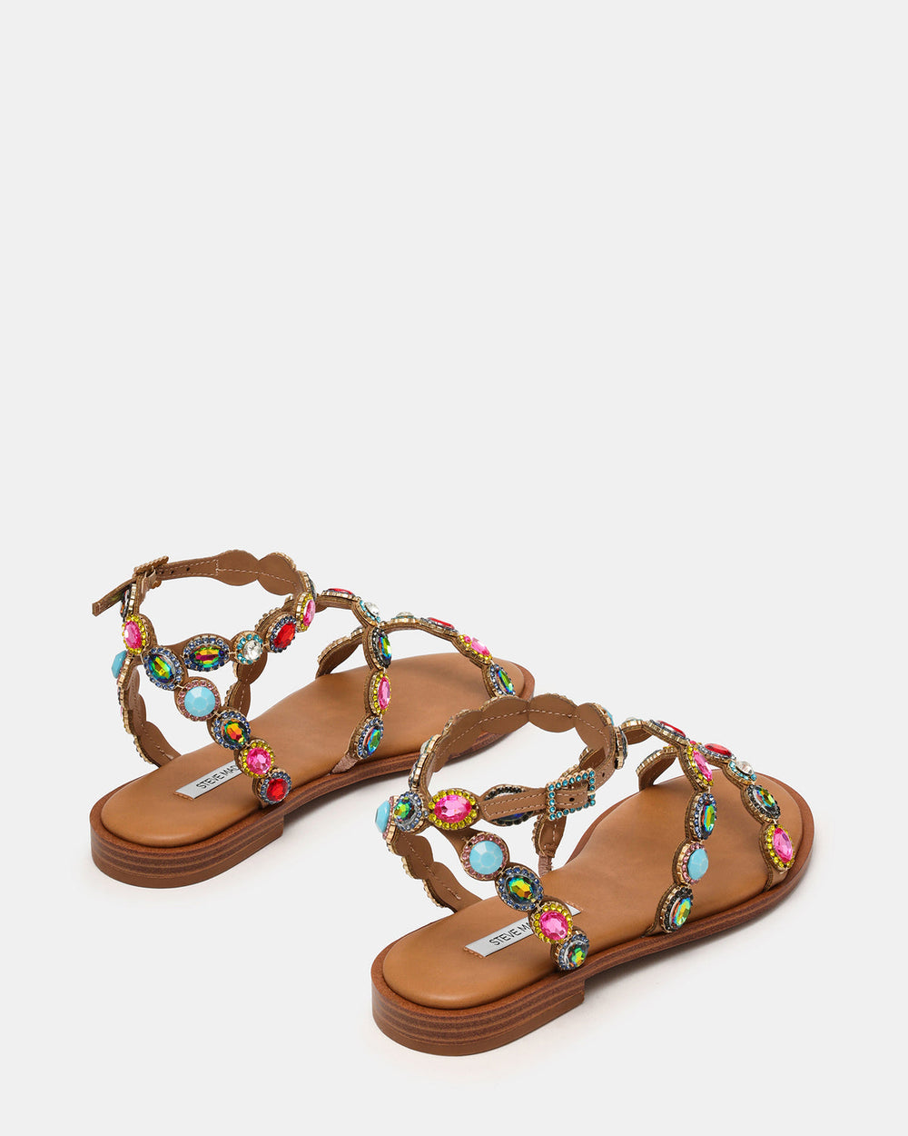 TAWNIE Bright Multi Stone Strappy Ankle Strap Women's Sandal | Steve Madden online