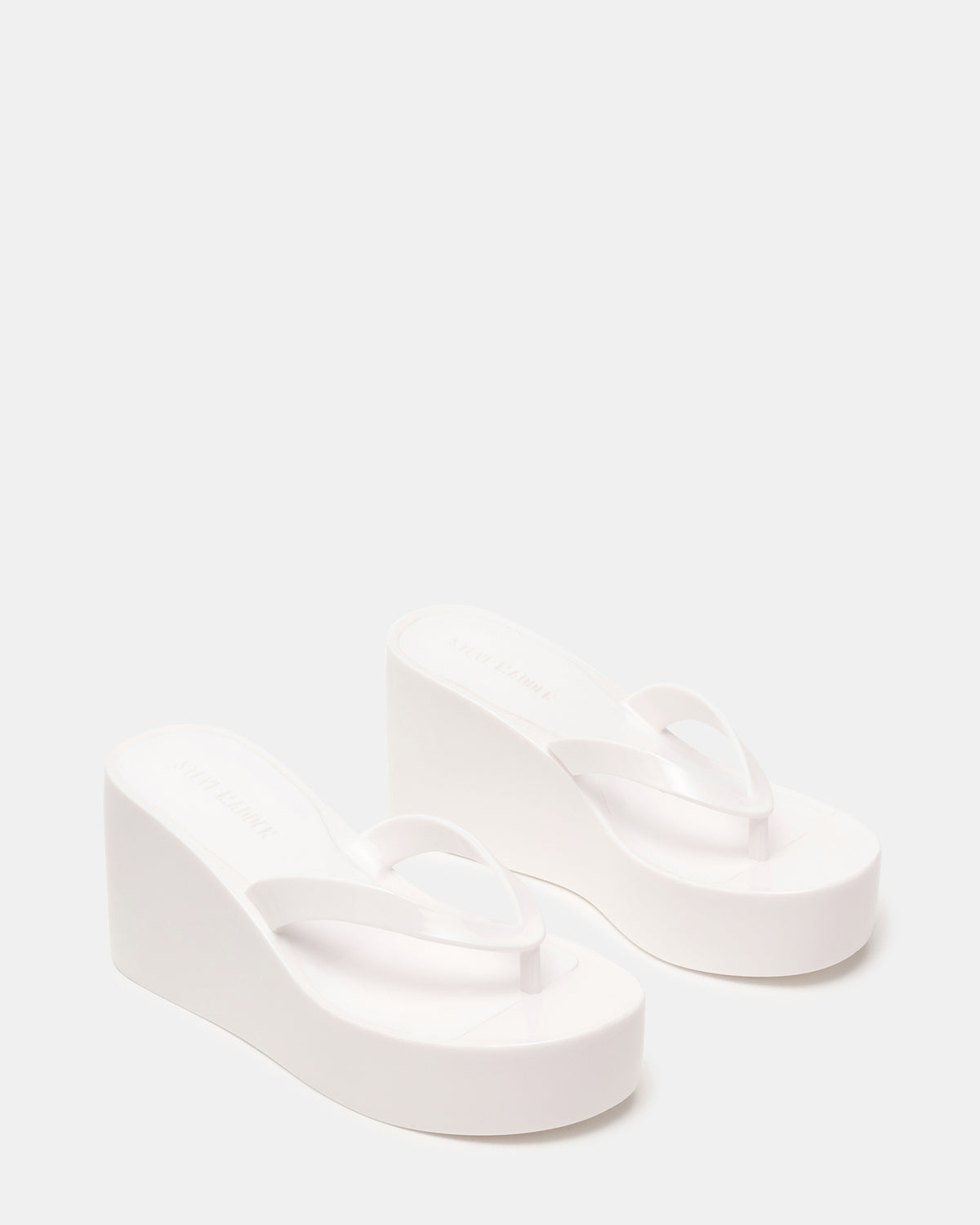 JELLA White Thong Wedge Women's Platform Sandal | Steve Madden US