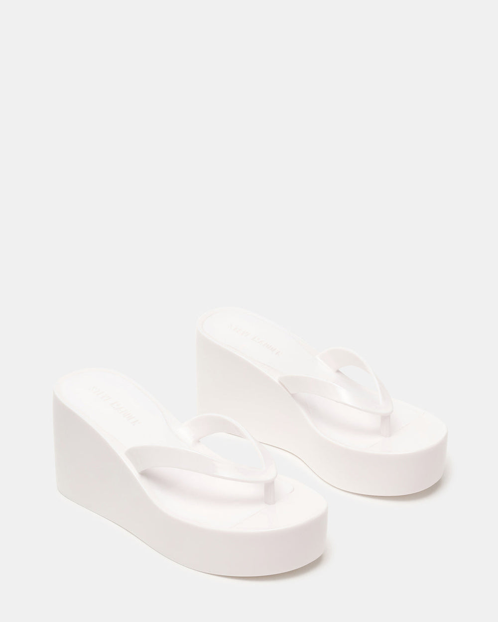 JELLA White Thong Wedge Women's Platform Sandal | Steve Madden US