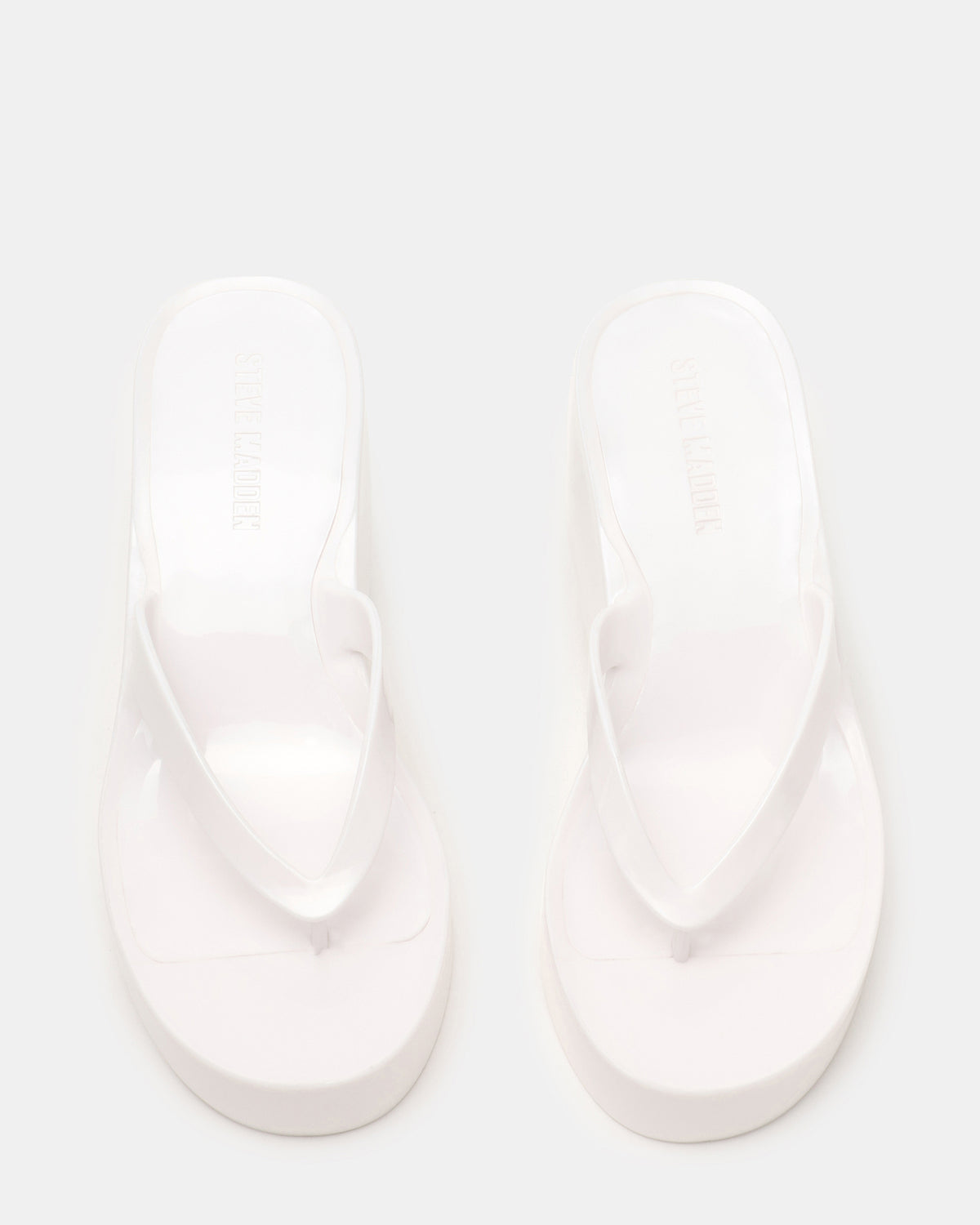 JELLA White Thong Wedge Women's Platform Sandal | Steve Madden US