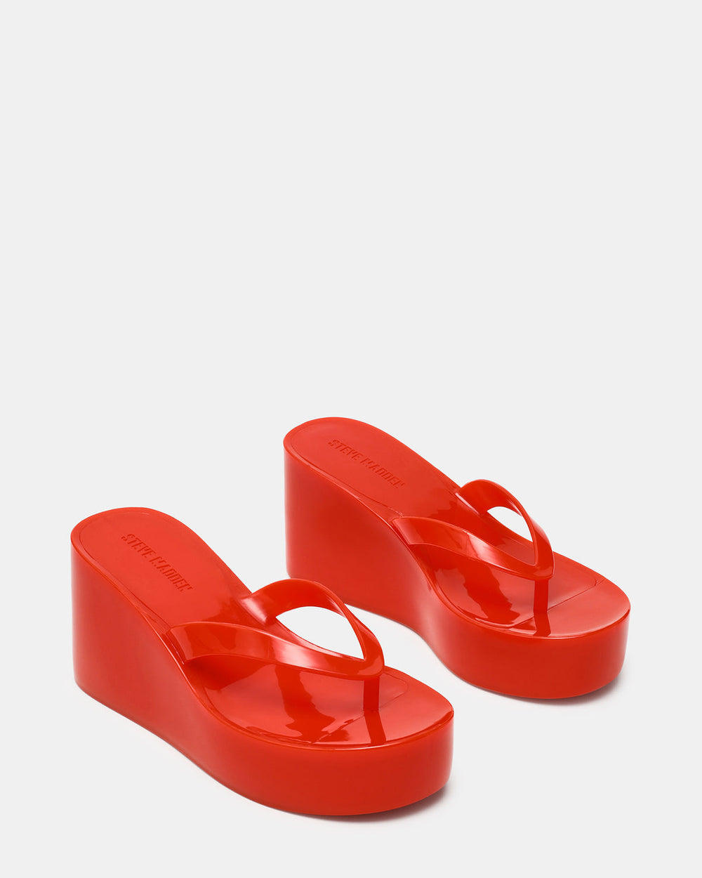 JELLA Red Thong Wedge Women's Platform Sandal | Steve Madden outlet